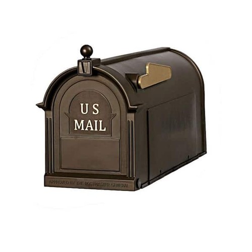 Bronze post mount mailbox - bronze,